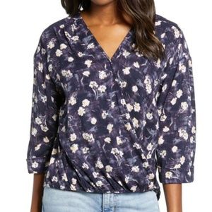 Caslon Floral Woven Wrap Top